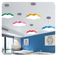 Nouveau Moderne Simple Creative Dessin Animé Enfants Lustre Maternelle Multicolore Nuage Led Plafond Pendentif Lumières lampe