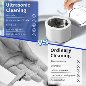 เครื่องทำความสะอาดอัลตราโซนิกแบบพกพา Sonic รุ่นปี 2025 พร้อมระบบไอออนและแสงยูวี ถังขนาด 200 มล. สำหรับทำความสะอาดเครื่องประดับ นาฬิกา ฟันปลอม หัวแปรงสีฟัน - Product Image 6