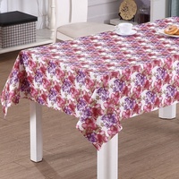Nappe en PVC tissée à imprimé floral RNPT avec support thermorésistant, anti-taches et imperméable, luxe R025