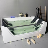 Venta caliente buen precio chorro de aire burbuja hidro 2 personas masaje acrílico bañera con colocarlo en el baño
