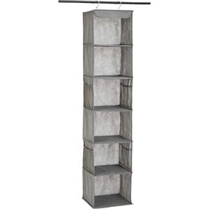 Organisateur de placard suspendu à 6 niveaux Basics avec poches pour ranger les vêtements et les pulls, 12 L x 9 P x 33 H - Product Image 1