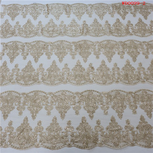 Mode tendance cordon broderie tissu <span class=keywords><strong>or</strong></span> élégant Sequin Tube perles de verre brillant paillettes tissu pour mariage femmes robe voile - Product Image 2
