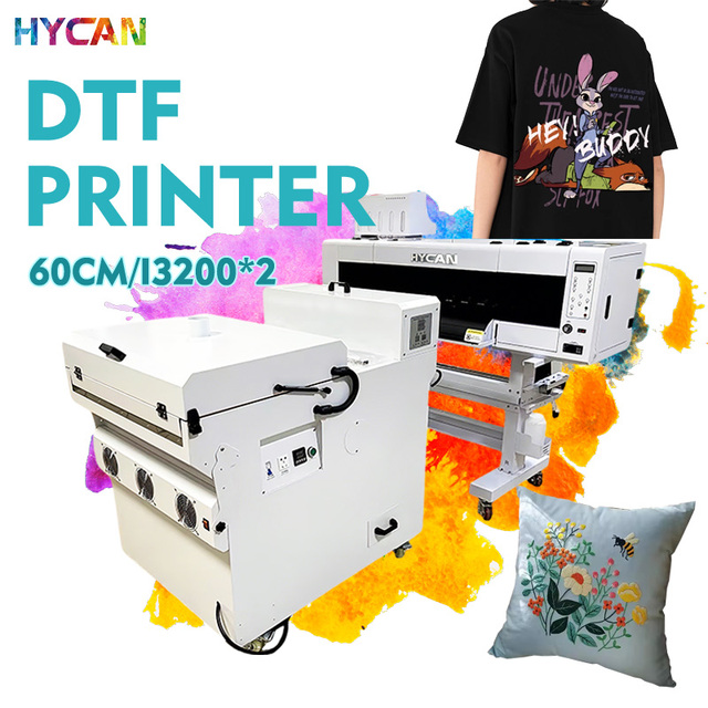 60CM Wide Print T-shirt Printing Machine All in One Tshirt Printing A3 I3200 Xp600 Inkjet Dtf Printer with Powder Shaker