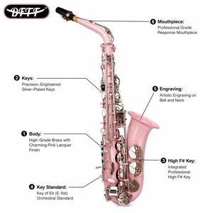<span class=keywords><strong>Saxofón</strong></span> <span class=keywords><strong>Alto</strong></span> Lacado en Rosa Mate con Llaves Lacadas en Oro, <span class=keywords><strong>Saxofón</strong></span> de Alta Calidad con Llave en Mi Bemol, Instrumentos de Viento de Madera, <span class=keywords><strong>Precio</strong></span> al por Mayor - Product Image 3
