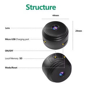 กล้อง <span class=keywords><strong>DV</strong></span> ขนาดเล็ก Wi-Fi มองเห็นในเวลากลางคืนแบบพกพาการตรวจสอบแม่เหล็กในร่มกลางแจ้งที่ชัดเจนสำหรับ BabyA9เด็กสูงอายุ - Product Image 6