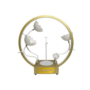 Porte-bouteilles à vin LED rond, lumière verte, style moderne, avec motif floral - Product Image 5