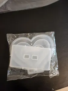 Moule en silicone en forme de cœur pour photos de famille et de couples, grand cœur en résine pour affichage, anniversaire de mariage, 1 ensemble, sac OPP, lettres en silicone - Product Image 5