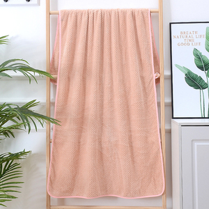 Vente en gros de microfibres d'usine de haute qualité, velours corail peut porter une <span class=keywords><strong>serviette</strong></span> de bain 100115cm 300gsm Logo personnalisé/ - Product Image 4