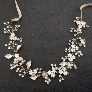 SLBRIDAL Handgemachte Verdrahtete Kristall Strass Perlen Blume Braut Haar Reben Haarband Hochzeit Stirnband Brautjungfern Frauen Schmuck - Product Image 6