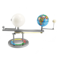Modelo Orbital de Globo Terráqueo del Sol, la Tierra y la Luna - Herramienta Educativa de Planetario de Madera para Enseñanza y Lecciones de Geografía
