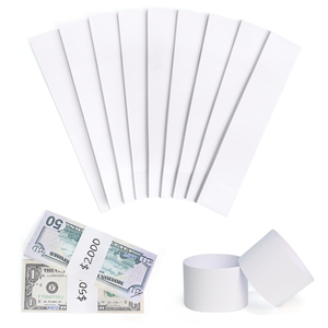 Cintas de Papel Kraft Blanco Premium (29x192mm) Escribibles y Adhesivas para Agrupar Efectivo y Uso Bancario - Product Image 1