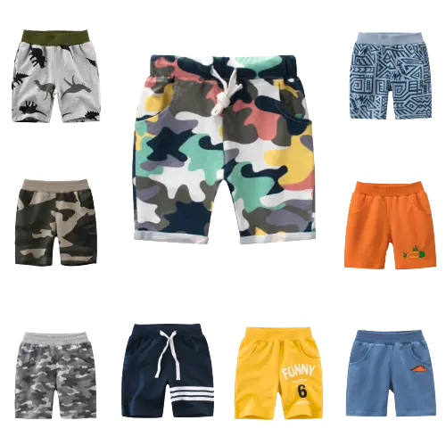 2021 New Fashion Kinder Baumwolle Jungen Tarnung Kleinkind Hose Kinder Short Baby Girls Casual Sport hose Summer Beach Shorts