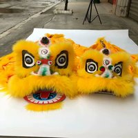 Tête de lion en laine pour enfants, taille enfant, danse du lion traditionnelle chinoise