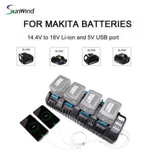 Batería de litio de repuesto <span class=keywords><strong>DC18SF</strong></span> 3.0A, cargador rápido de cuatro puertos para herramientas eléctricas Makitas, cargador rápido de 4 puertos de 14,4 V-18V - Product Image 3
