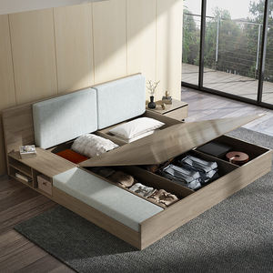 <span class=keywords><strong>Lit</strong></span> Tatami 1,5m <span class=keywords><strong>Lit</strong></span> double avec rangement avec matelas Matériel en bois <span class=keywords><strong>Style</strong></span> moderne simple pour meubles de chambre à coucher - Product Image 4