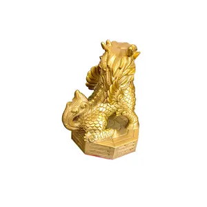 Wholesale Customize Copper Products Home Fengshui Metal Decoration Golden Qilin Brass Ornaments Metal Design Crafts