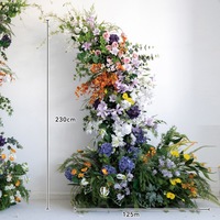 NINI Vente en gros d'arches de fleurs sauvages artificielles en soie faites à la main, décorations de mariage colorées