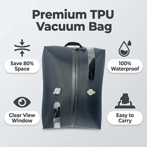 Bolsa de Almacenamiento al Vacío Multifuncional Impermeable de TPU con Cierre de Cremallera, Organizador de <span class=keywords><strong>Ropa</strong></span> de Viaje para Equipaje, Venta al Por Mayor - Product Image 2