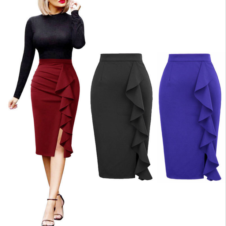 Venta al por mayor falda l\u0026aacute;piz con volante-Compre online los mejores  falda l\u0026aacute;piz con volante lotes de China falda l\u0026aacute;piz con  volante a mayoristas | Alibaba.com