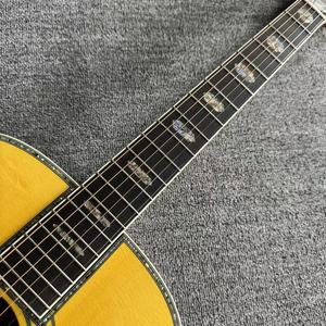 Guitare acoustique D45 en bois massif, épicéa brillant, style vintage, cordes professionnelles personnalisées - Product Image 5