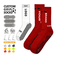 Échantillon gratuit, faible MOQ, chaussettes de sport personnalisées, chaussettes de football antidérapantes de haute qualité, chaussettes de sport antidérapantes