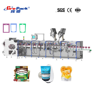 Máquina de envasado de bolsas con cierre de cremallera, máquina horizontal Doypack HFFS <span class=keywords><strong>para</strong></span> formar, llenar y sellar bolsas de gránulos dulces, semillas, frutos secos y galletas - Product Image 1