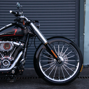 Jantes de <span class=keywords><strong>moto</strong></span> avant arrière 18/21/23 chromées à rayons multiples pour les jantes de roues 18-later harley Softail Fatboy Breakout, <span class=keywords><strong>Tubeless</strong></span> Wheels - Product Image 5