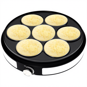 AOJA 2 en 1 Crêpière électrique antiadhésive, machine à crêpes et à pancakes, machine de cuisson avec bouton de contrôle de la température <span class=keywords><strong>1500W</strong></span> - Product Image 1