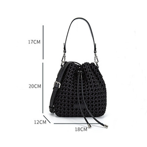 Bolso de Hombro Cruzado de Mujer de Tela de Seda Tejida a Mano, Estilo Retro, Tipo Cubo, de Moda, Bolso de Señora Hecho a Mano - Product Image 6