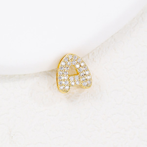 Alfabet klasik kustom 26 huruf CZ kreatif DIY jimat kalung liontin awal perhiasan liontin Set - Product Image 5