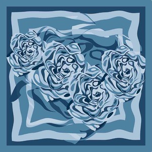 70x70cm Fashion Abstract Rose Print Polyester Satin <b>Square</b> <b>Scarf</b> Modern Floral Neck <b>Scarf</b> for Women Spring Autumn Skin-Friendly - Product Image 1
