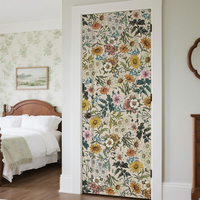 Autocollants rétro personnalisés en gros pour réfrigérateur, motif floral, vinyle brillant amovible, décoration de cuisine pour détaillants OEM