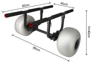 <span class=keywords><strong>Carro</strong></span> ajustable para kayak con plataforma de 2 ruedas y marco de aluminio resistente - Product Image 4