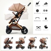 Poussette Bébés de Luxe Pliable 3 en 1 avec Siège Auto, Landau de Voyage pour Nouveau-né, Fournisseur Usine Chine en Gros