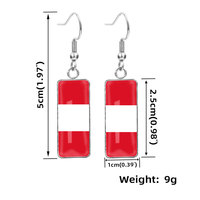 Boucles d'oreilles pendantes créatives en acier inoxydable sur le thème de la hyperbole, avec drapeaux de plusieurs pays - Bijoux de fête pour femmes