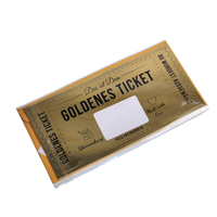 Tarjeta de papel dorado personalizada con lata de estampado negro Tarjeta de rascar de escritura personalizada Boleto dorado