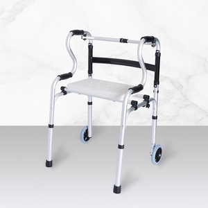 Aluminum Alloy <b>Walker</b> With Seat <b>For</b> Elderly And <b>Disabled</b> Rehabilitation Aid QC-F26 - Product Image 1