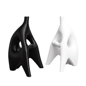 Moderno semplice resina bianca nera senza <span class=keywords><strong>testa</strong></span> figura scultura ornamenti per il reparto casa soggiorno morbido decorazioni natalizie - Product Image 5