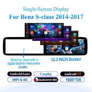 Écran LCD unique pour tableau de bord de voiture, autoradio multimédia DVD GPS Navi pour Mercedes Classe S W221 W222, CarPlay Auto, cluster numérique, Android 13 - Product Image 1