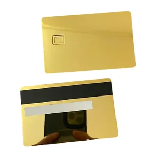 Лазерная гравировка, пустые металлические кредитные карты из нержавеющей стали, зеркальные, золотые, 24k, металлические банковские карты