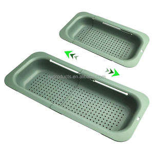 Panier de vidange rectangulaire en plastique PP de qualité alimentaire, compatible lave-vaisselle, extensible et pliable, avec crochets pour égoutter, vente en gros - Product Image 1