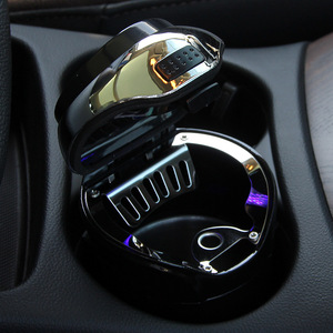 Posacenere LED per Auto con Luce, Coperchio Sigillato Antigoccia, Contenitore Antivento con Rivestimento Rimovibile, Porta Sigarette, Gadget per Fumatori, Uso Domestico - Product Image 2