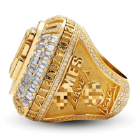 Bague de championnat sportive rotative personnalisée OEM ODM en alliage et cristal avec 21 ans d'expérience d'usine