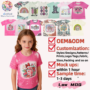 Camisetas Gráficas de Manga Corta para Niñas, Diseño Personalizado OEM, Estilo Moderno, Blusas de Verano para Niñas, Ropa para Niños Pequeños - Product Image 1