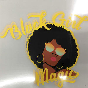 アフロガールヒートプレスDTF印刷ドープ黒女の子デザインアイロン女性Tシャツ - Product Image 6