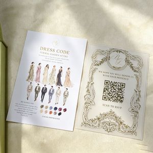 Set di Inviti Nuziali in Acrilico per Cerimonie di <span class=keywords><strong>Matrimonio</strong></span>, San Valentino, Compleanni, Stile Europeo con Stampa Architettonica e Lamina Dorata - Product Image 4