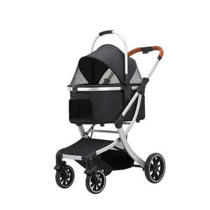 Cochecito <span class=keywords><strong>plegable</strong></span> para mascotas con un clic para perros medianos de hasta 55 libras para un fácil transporte - Product Image 1