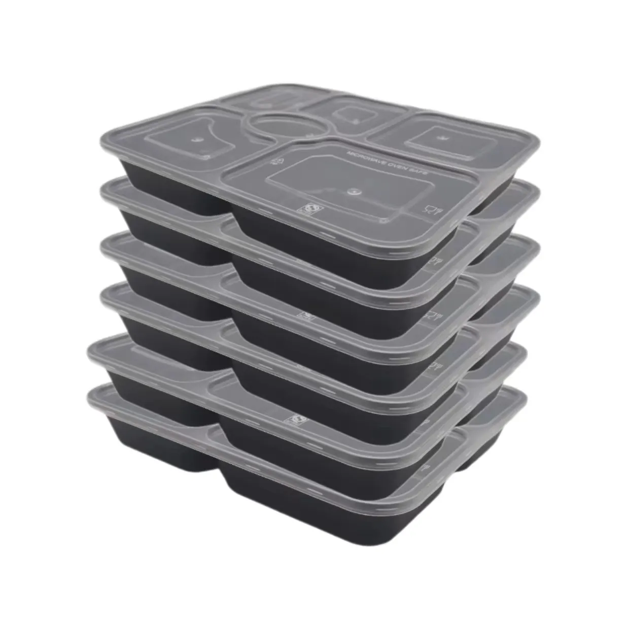 Takeaway microwavable nhựa dùng một lần 3 ngăn Bento thực phẩm lưu trữ Hộp Ăn Trưa/bữa ăn Prep container