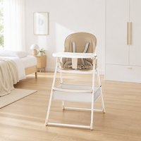 Chaise haute pliable moderne pour bébé avec panier de rangement et siège en plastique