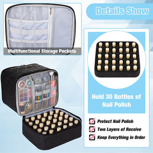 Tas pembawa cat kuku lapisan ganda, tas penyimpanan cat kuku bepergian - Product Image 4